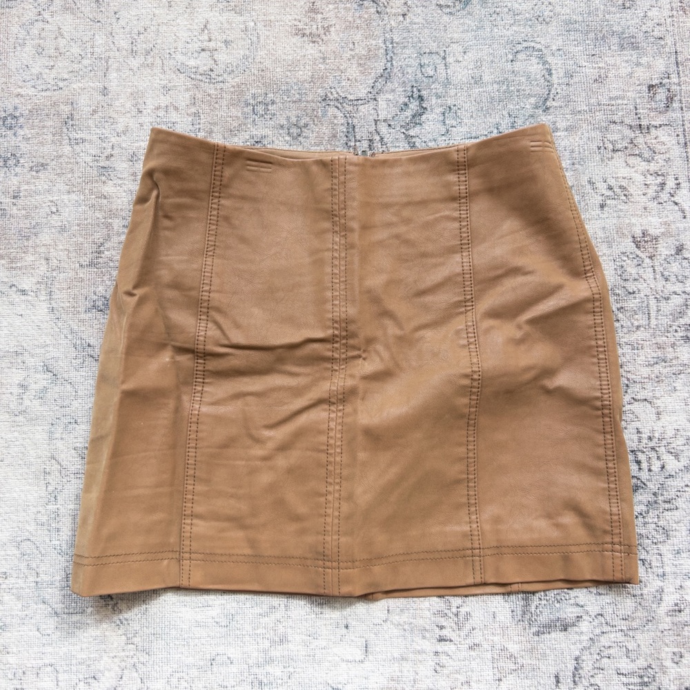 Free People Modern Femme Vegan Leather Mini Skirt
